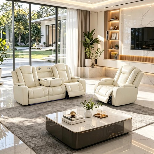 Beige air leather - beige, power
